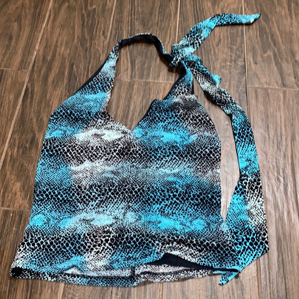 Y2K bebe vintage snake print halter top with scarf